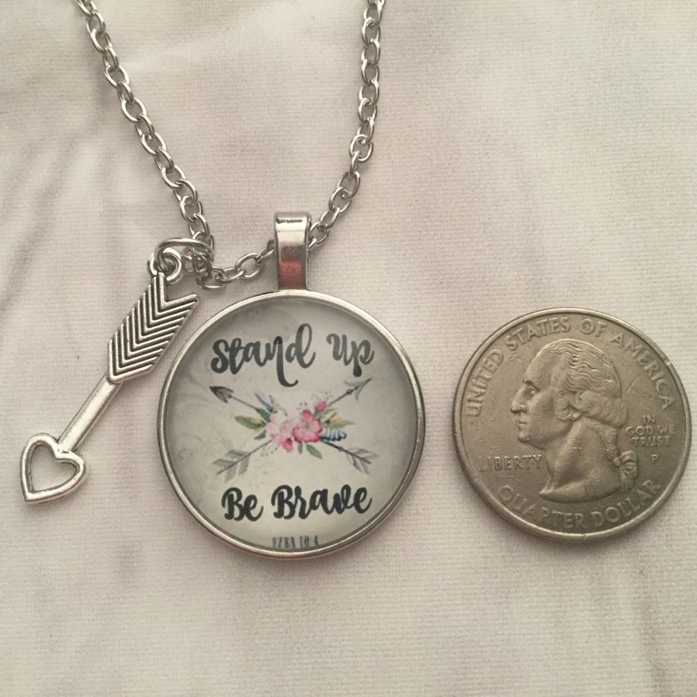 Stand Up Be Brave motivational necklace NEW - Picture 3 of 7